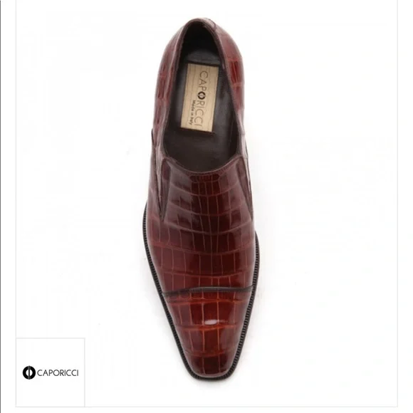 Caporicci 943 Alligator Loafers brown gold color